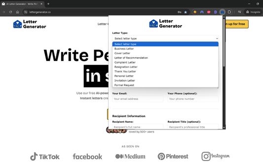 Main Letter Writer