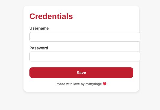 credential input