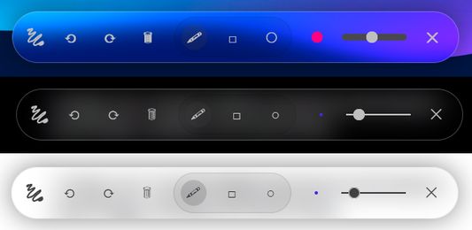 Clean and modern UI, visible on any background or theme