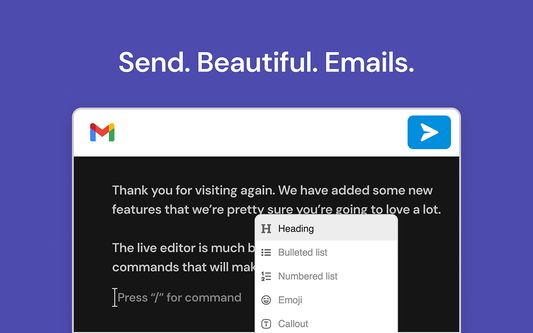Gmail compose modal with emails and colors extension