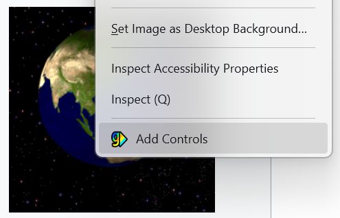 Just right-click and select "Add Controls"
