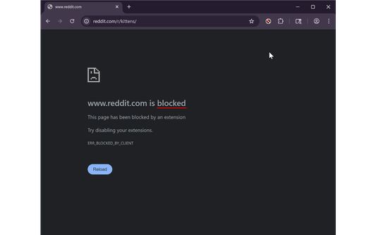 Blocks Reddit.com.
