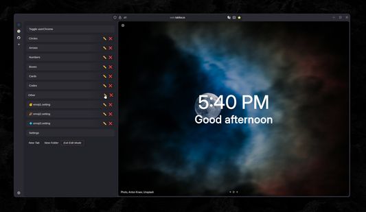 edit mode to quickly delete/rename options
