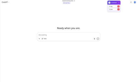 CodeShelf is a lightweight browser extension designed for users of ChatGPT. It adds a floating panel to save, view, and manage code snippets generated during conversations.