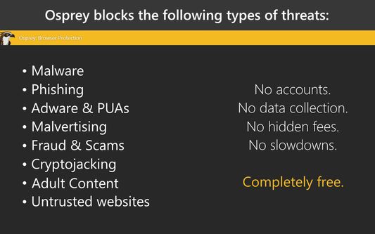 Osprey blocks the following types of threats: