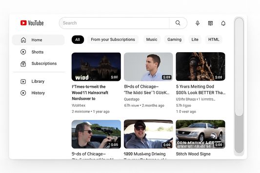 you tube wide scrollbar