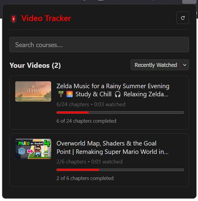Quickly access your tracked videos