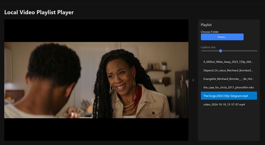 Folder selection, and caption size control