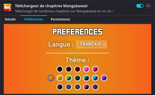 The options page. (FR)