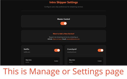 Here you can manage all services