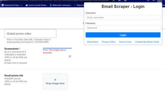 Extension home page without login