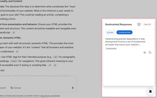 Saved bookmarks can be filtered by tags in the UI side panel.