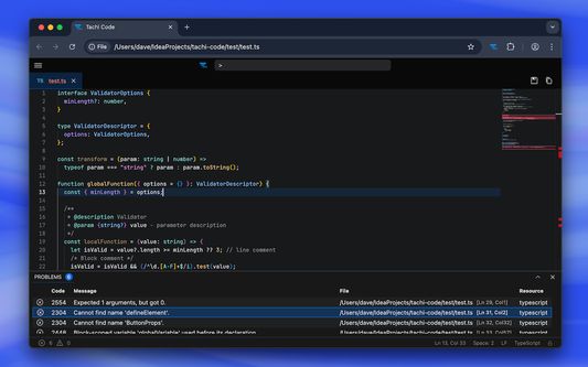 Get realtime validation and LSP-based autocompletion for TypeScript files