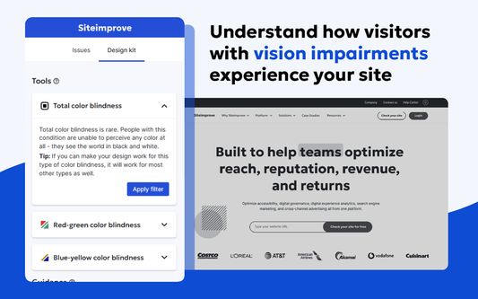 Understand how visitors with vision impairments experience your site