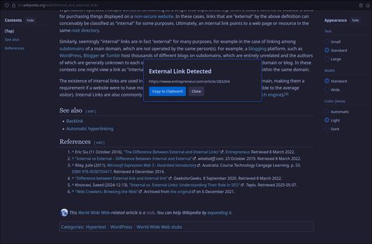 Example of clicking an external link from https://en.wikipedia.org/