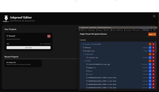 The OPFS Browser Extension in use