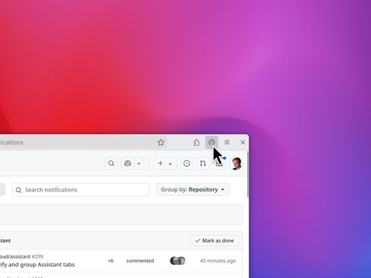 "Random GitHub Notification" button in the Firefox toolbar