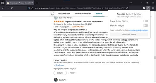 All reviews are displayed without any analysis or highlights.