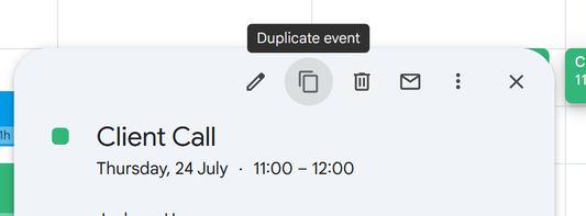 Duplicate event button