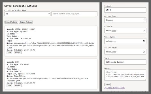Data entry popup form and data viewer