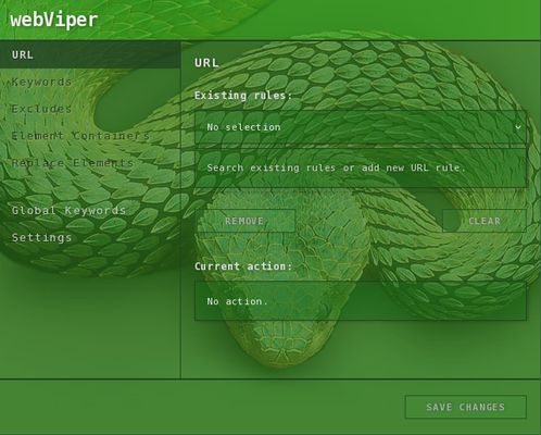 URL/Domain selection/manage interface to apply rules.
