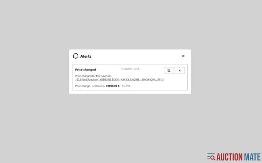 Get alerted when auction price changes!