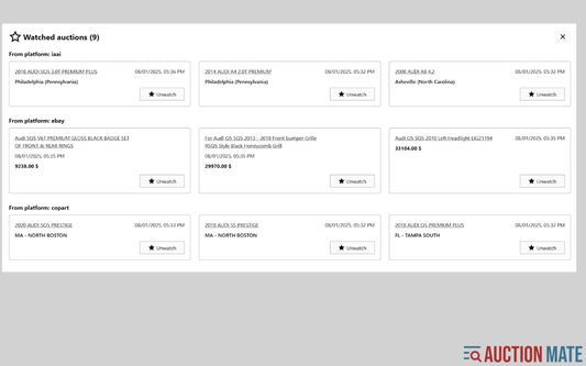 Get organised track of your auctions!