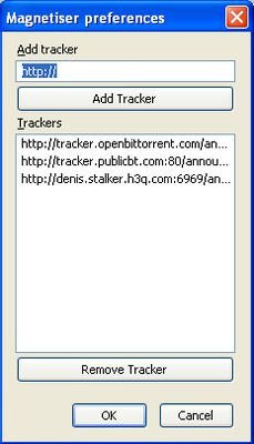 Managing trackers in Magnetiser