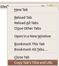in the Tab's context menu