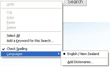 New Zealander Dictionary in Firefox.