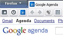 The button lets you open a Google Agenda new tab