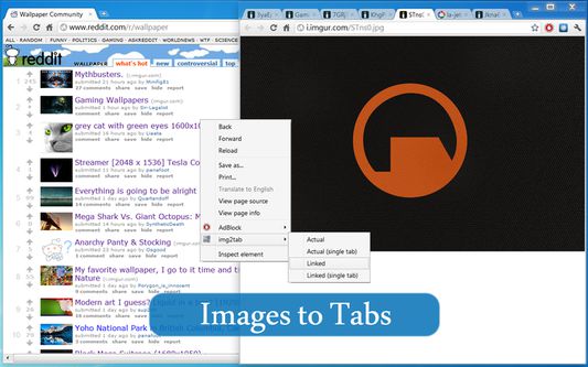 Send all images found to individual tabs.
