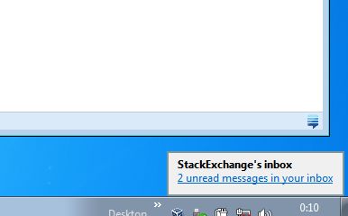 Desktop notification in Windows 7